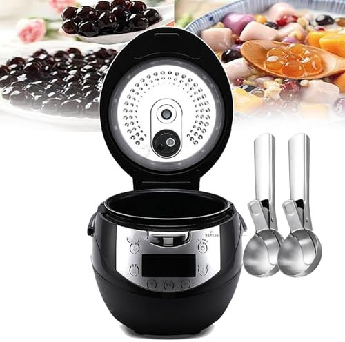 forplubossmmp Pentola A Cottura Lenta Automatica Pearl Pot | Bollitore Antiaderente Pearl Pot per Bubble Tea con 2 Cucchiai | Pentola Elettrica Touch Screen Pearl Pot per Negozi di tè al Latte 6l
