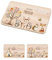 Bärenfreunde - Individuelles Holzbrett mit hochwertigem Spezial-Druck für Kinder - Personalisiertes Frühstücksbrettchen - Niedliche Motiv-Brettchen mit Namen (Blumenbaum Tiere)