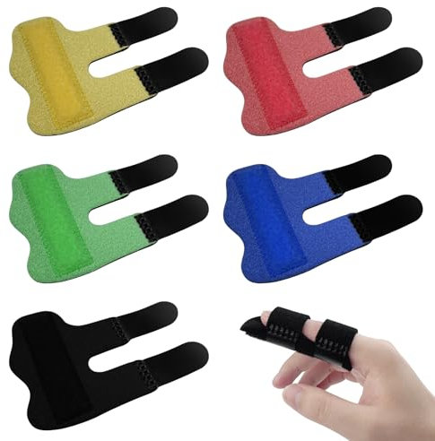 MeoZynxadril 5 Stück Fingerschienen, Verstellbare Fingerstütze, Verbesserte Fingerstütze, Ovale Fingerschiene, für Gebrochene, Verstauchte, Arthritis, Sehnenentzündung und Geschwollene Finger