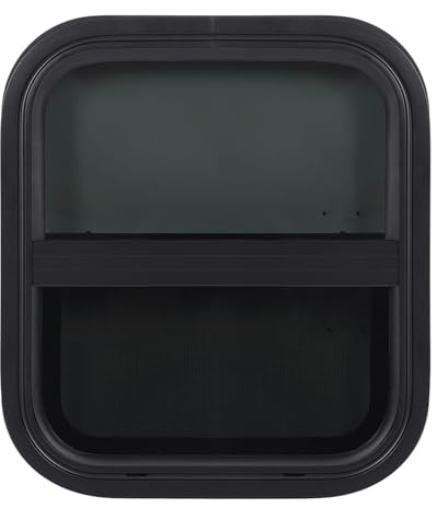 Ventana para RV, ventana vertical para RV de 15,98x14 pulgadas, ventana corrediza tintada para RV, ventana impermeable para caravana, ventana para remolque con pantalla