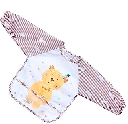 TOYANDONA 1 Stk Lätzchen -farbkittel -überkleidung Für Den Haushalt Wasserdichte Babyschürze Babykleid Babykittel Fütterungszubehör Kinderschürze Polyesterfaser Coffee