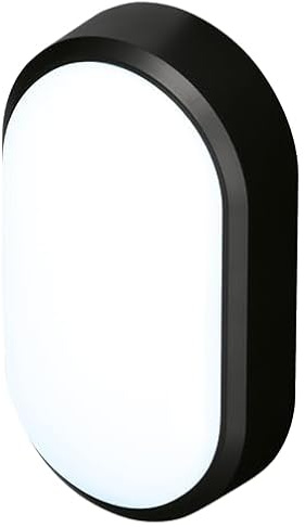 4lite Pylus Outdoor Oval Wall Light (Black) 1100lm Bulkhead IP54 LED Integrated Exterior Light - 4L2/3216-4Yr Guarantee