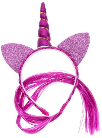 CATIEBYE Einhorn Haarreif Kinder Kunststoff Kunstharz Dekoratives Haarband Mit Perücke Niedlicher Party Kopfschmuck Für Fotos