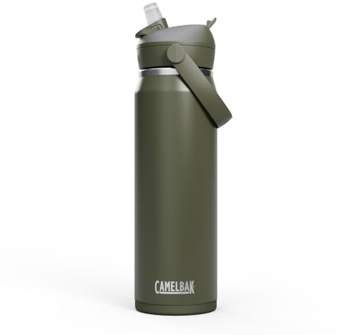 Camelbak Thrive Flip Straw VSS 25oz Trinkflasche Sport – vakuumisolierter Edelstahl – hält Getränke stundenlang eiskalt – einfaches Flip-and-Sip-System – Moss, Größe: OS