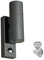 JNR Edelstahl LED Außenlampe mit Verstellbar PIR Bewegungsmelder Dämmerungsschalter, IP54 Wasserdichte Up Down 230V Aussenlampe inkl.2x5W GU10 3000K Warmweiß Glühbirne Wandleuchte, Anthrazit Grau