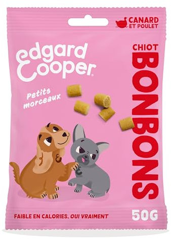 Edgard & Cooper Friandises pour Chien Petits Bonbons Naturels Chien Adulte sans Cérales, Sachet de 1x50g, Canard