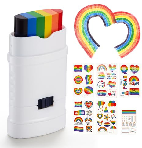 UYVPAER Regenbogenstifte Set Mit Pride Sticker, Pride Face Paint Dehnbar, Lgbtq Regenbogen Schminke, Gay Pride Schminke, Regenbogen Deko, Regenbogen Flag Für Pride Party, Paraden, Monat Des St
