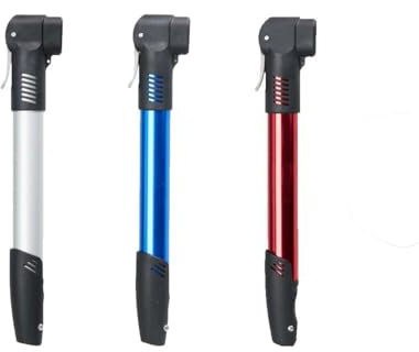 mucHome 1x Mini Luftpumpe 28cm kompakte Fahrradpumpe mit Fahrradhalterung für alle Ventile geeinget (AV, DV, SV) Duokopf aus Aluminium für Fahrräder/Luftmatratzen oder Bälle