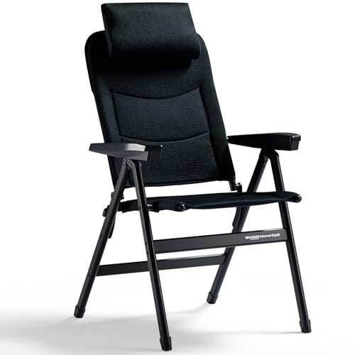 Westfield Outdoors Advancer Ergofit Campingstuhl Faltbar 5-Fach Verstellbar | Klappstuhl Hohe Rückenlehne, Atmungsaktiver, Kopfteil, für Garten, Wohnwagen, Camping, 160 kg Belastbar, Nachtblau
