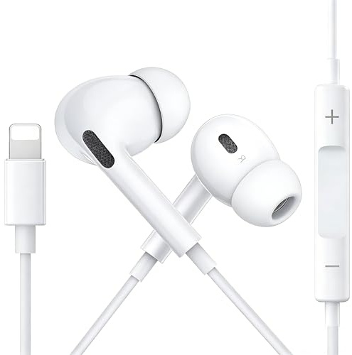 Tayte Wired-Kopfhörer für iPhone [MFI-Zertifiziert], In-Ear-Kopfhörer mit Integriertem Mikrofon und Lautstärkeeinstellung, Stereo HiFi, Lightning-Anschluss, Kompatibel mit iPhone 14/13/12/11/X/XR/8/7