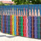 PerfectHD Zaunsichtschutz - Motiv Buntstiftreihe - Sichtschutz für den Garten - 2,50 x 1,80 x 0,19 m - 9 Streifen - 30 Varianten