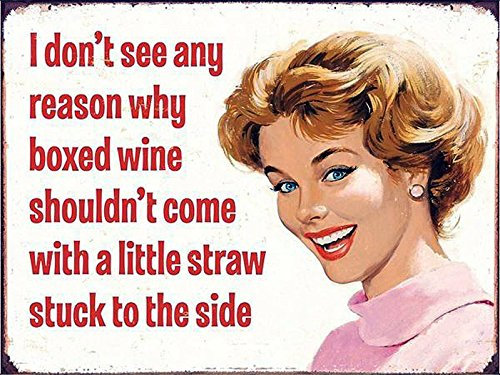 Shawprint BOXED WINE RETRO METAL FRIDGE MAGNET 100MM X 75MM (818F)