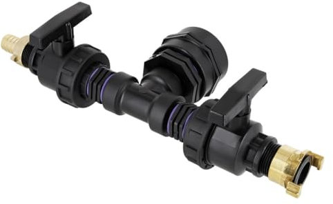 REKUBIK IBC Adapter BSP 2 - 2-Fach 1 Kugelhahn mit 3/4 Tülle + GeKa kompatibel