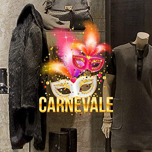 kina UVC0001 Fensterglas für Karneval auf transparentem PVC - Maße 40 x 50 cm - Dekorationen für Schaufenster von Negozi