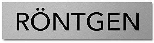 Interluxe Türschild Röntgen 200x50x3mm, Schild selbstklebend und wiederablösbar aus Aluminium, modernes Design für Praxis, Krankenhaus