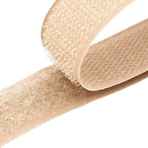 25m Klettband zum Nähen 20mm Flausch- & Hakenband 50 Farben Klettverschluss, Größe:20mm, Gurtband:031 beige
