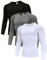 3 Pack Compression Shirts für Männer Langarm Herren Running Top Quick Dry Base Layer Tops für Gym Sport Fitness Workout Schwarz/Grau/Weiß-L