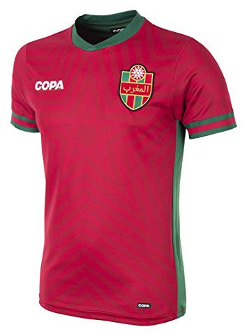 Copa Herren Marokko Fußballtrikot Fußball Rundhals T-Shirt XXL rot