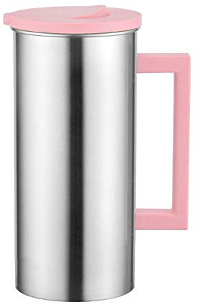 Pichet D'eau Cruche Carafe Théière, Avec Un Couvercle, Grande Capacité Acier Inoxydable Cadeau Pour Servir De L'eau, Des Jus De Fruits, Du Thé Glacé Et D'autres Boissons Froides, 1,8 L (Rose)