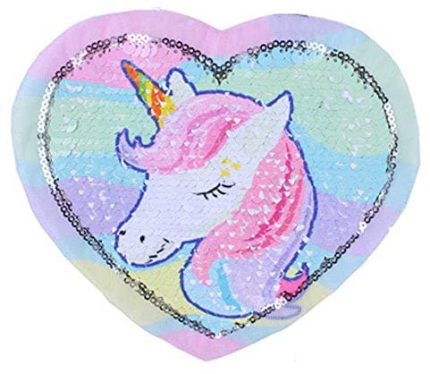 Unicorn Embroidery Reversible Sequins Sew On Garment Patches For Kids Clothes Jeans Hat Bag Jacket Sticker DIY Accessories