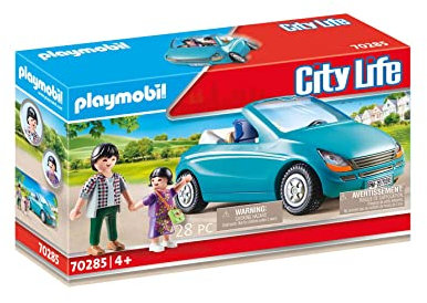 Playmobil Papa avec Enfant et Voiture Cabriolet
