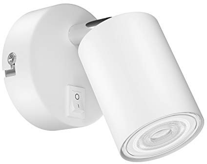 ledscom.de Wandspot WAIKA, einflammig, mit Schalter, GU10, weiß matt, inkl. GU10 LED Lampe (warmweiß, 5,4W, 510lm, 45°)