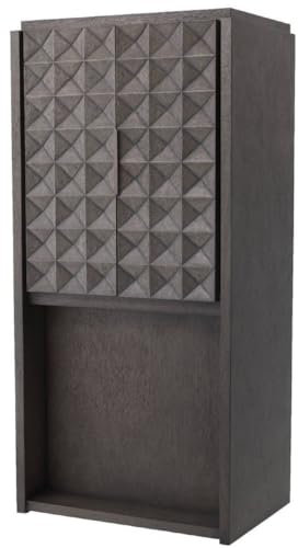 Casa Padrino Luxus Weinschrank Mokkafarben/Bronze 81,5 x 56 x H. 171 cm - Massivholz Barschrank mit 2 Türen und 3D Effekt in den Fronten - Barmöbel - Luxus Qualität