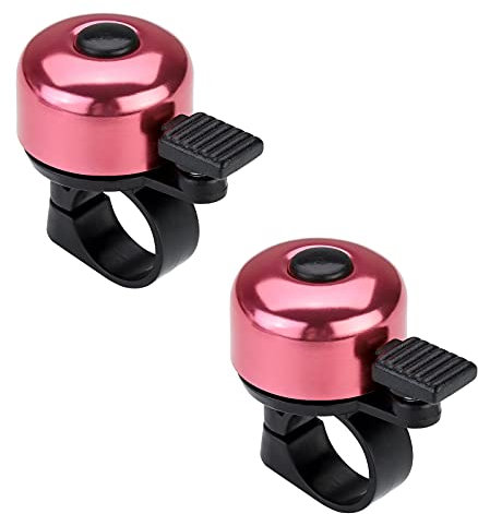Paliston Fahrradklingel Mini Fahrrad Klingel Laut 120 db MTB Rennrad Radfahren Fahrradglocke Knackiger Sound für Erwachsene Kinder Jungen Mädchen Pink & Pink