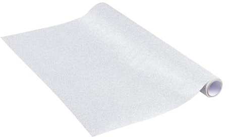 Venilia Klebefolie, Glitter Silber, 45cm x 2m, Stärke 100μ, selbstklebende Möbel-Folie, Dekofolie, Tapete, Küchenfolie, PVC ohne Phthalate, Made in EU