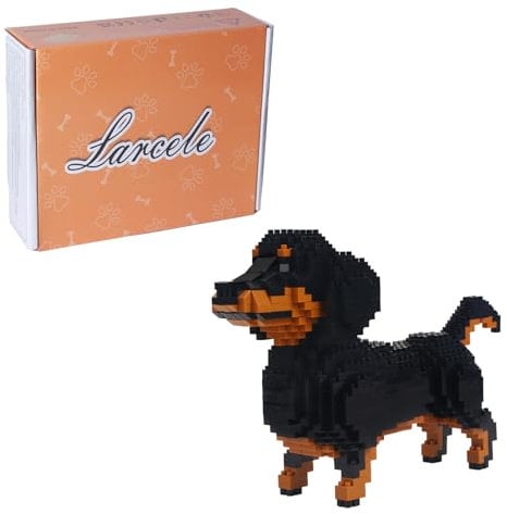 Larcele Mini Building Blocks Animal Set, DIY Micro 3D Building Toy Bricks,836 pcs KLJM-05 (Dachshund)