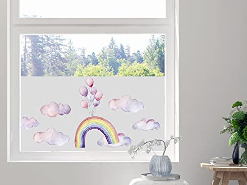 GRAZDesign Sichtschutzfolie Fensterfolie Regenbogen Kinderzimmer, Babyzimmer, Wohnzimmer - Blickdicht und lichtdurchlässig / 100x57cm