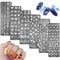 MWOOT 6Pcs Nail Art Stamping Plates Set,Flower Leaf Butterflies Feathers Nail Stencils Plates Manicure Print Tool,Nail Plates Image Stamp Templates for Women Nail Art Decoration
