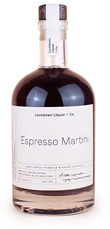 Lockdown Liquor Espresso Martini Ready to Drink Cocktail, 500ml Bottle | Premium Vodka & Cold Brew Blend | Bar-Quality Espresso Martini with Chocolate Bitters | 14% ABV | Smooth & Bold Coffee Cocktail