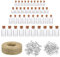 40 pièces Petite Bouteille en Verre 1,5ml 5ml 6ml 10ml, Bouteille de Fioles avec Bouchon en Liège Crochets, Mini Bocaux Flacons Transparent Bouteilles en Verre pour Mariage DIY Décor Bijoux Stockage