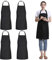 4 Packs Kochschürzen, Unisex verstellbare Schürzen mit 2 Taschen, personalisierte Schürzen für Männer Frauen, professionelle Schürze für Kochen, Gartenarbeit, Küche, Restaurant, Kaffeehaus (Schwarz)