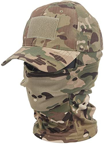 NXDRS Taktischer Militärhut Camouflage Gesichtsmaske Bandana Sturmhaube Kopfbedeckung Baseballkappe für Training Taktik Radfahren Skifahren Jagd, CP Camo, Einheitsgröße