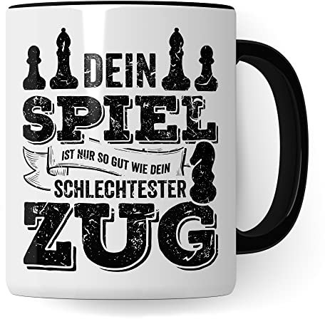 Pagma Druck Schach Tasse Geschenkidee, Kaffeebecher mit Spruch lustig, Kaffeetasse Humor Witz Geschenk für Schachspieler Schachspiel Becher, Keramik, Tasse, 330 ml