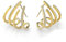 Emibele 1 Paire de Boucles d'Oreilles, Boucle Dormeuse Scintillante en Cuivre Plaqué Or, Clous d'Oreilles en Forme de Griffe, Accessoire d'Oreilles Élégant Simple pour Filles Femmes à la Mode, Or