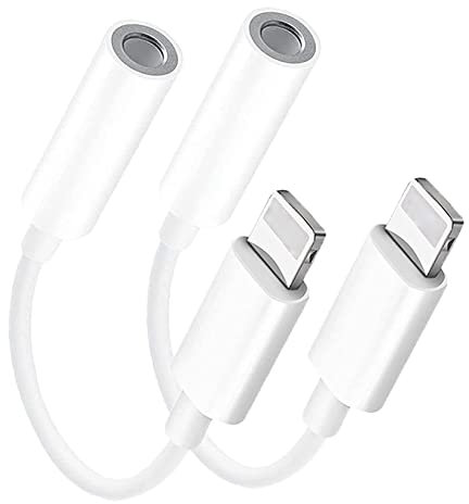 【Apple MFi Certificato】 2 Pack Adattatore Cuffie iPhone Lightning a 3,5 mm,Adattatore Jack per Cuffie AUX Audio Auricolari Compatibile con iPhone 13 Pro/13/12/11/XS Max/XS/XR/X/8/8 Plus/7/7 Plus