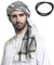 Arab Muslim Schal mit Wrap/Aqel Seil Arabian Headwear Keffiyeh Kafiya Wrap Kopfbedeckung Kopf Wraps Igal Hauptkleid Arab Egal Agal Wüste Kabel Hut-Kopf-Ring für Saudi-Arabien Dubai UAE Reisen