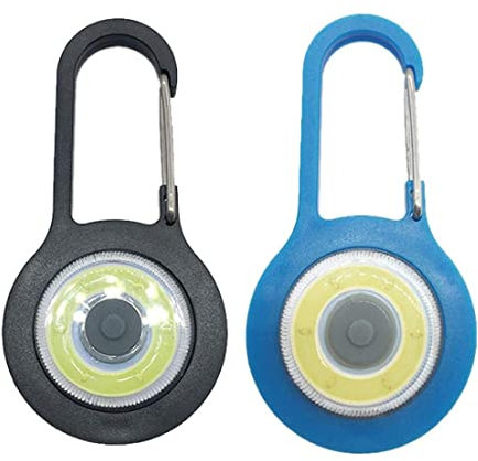 Porte-clés Magnétique Torche Porte-clés De Sécurité Lumière Petit Mini Mousqueton Led Lampe De Poche Porte-clés Lumière De Secours Super Lumineuse 3 Modes Torche Stroboscopique Plus(noir + Bleu)