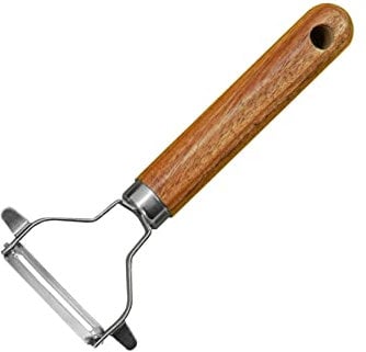 Fackelmann FSC Acacia Y-Peeler, Vegetable Peeler, 17x8x2cm, Brown & Silver