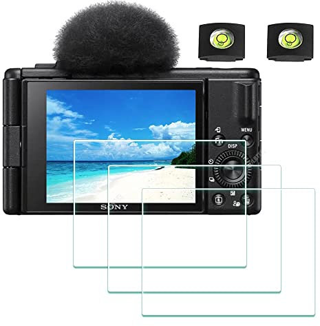 ULBTER Pellicola protettiva per Sony ZV-1F ZV1F Protezione【3+2 pezzi】 Copri Slitta del Flash Vetro Temperato Schermo LCD 0,3 mm durezza 9H anti-bolle Accessori