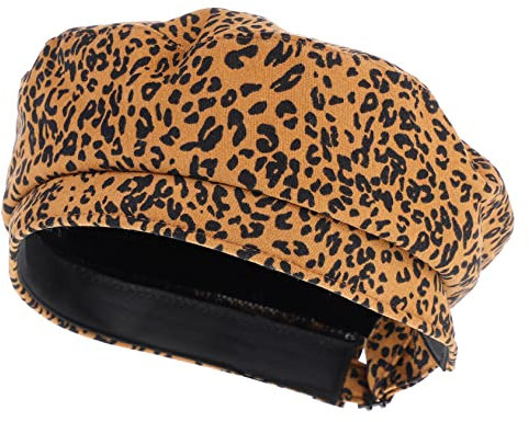 GALPADA Baskenmützen Leopard Warme Baskenmütze Französische Künstlerhüte Beanie Baskenmütze Im Französischen Stil Malerhut Im Französischen Stil Frankreich Polyester Fräulein