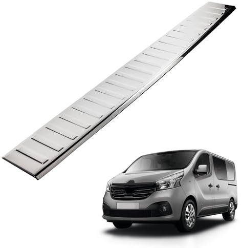 CHROMEMASTER | Protection de Pare-Chocs Arrière Compatible avec Renault Trafic 2014+ | Acier Inoxydable, Poli, Chrome ; Protection de Seuil de Coffre pour Protéger Votre Voiture des Rayures