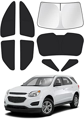 Canvcle Sunshades for Chevrolet/Chevy Equinox 2018-2023 Windshield Sunshade Side&Rear Windows Sun Visor Privacy Protection Keep Vehicle Cool Black 8PCS Set
