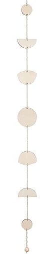 CREATCABIN Mondphasen Wandbehang Dekor Holz Bohemian Wandkunst Dekorationen Mondgirlande Ornamente Anhänger Mit Eisenring Für Zuhause Schlafzimmer Wohnzimmer Wohnheim Kinderzimmer Wohnung Büro 100 cm