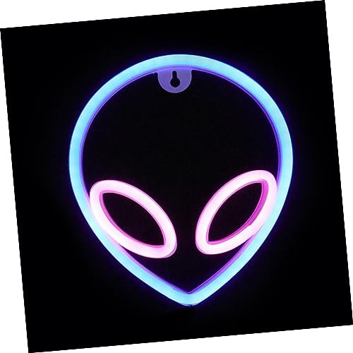 DOITOOL LED-Licht 1stk Modellierlicht Usb-ladelicht Alien-neon Außerirdisches Ufo-leuchtreklame Alien Neonschild Wanddekoration Led-wandschilder Moderne Lampe Leichte Tafel Weiß Plastik