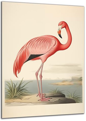 DARO Design - Wand-Bild Abstrakt Flamingo auf 6mm HDF 60x40 cm - Wand-Deko Bilder Geschenk