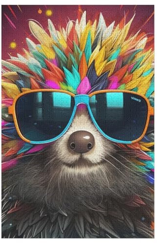 Puzzles Für Erwachsene, 1000 Teile, Igel, Kreative Holzpuzzles, Praktisches Spiel, Familiendekoration (78×53cm)